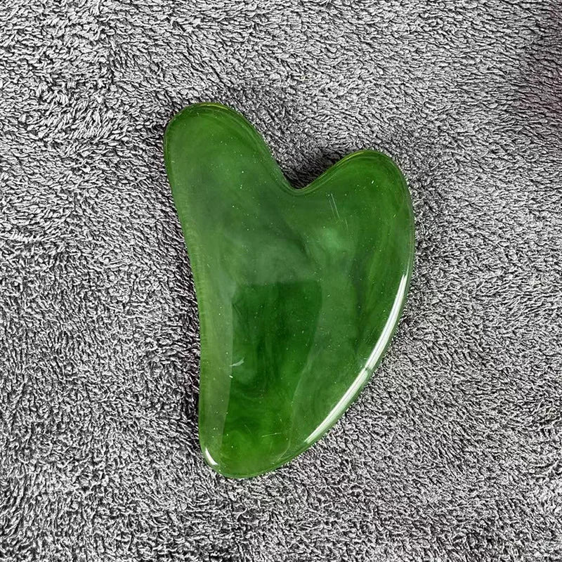 Rose Quartz Gua Sha Facial Tool — Jade Massager Scraper for Face, Neck & Body
