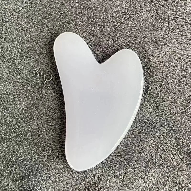 Rose Quartz Gua Sha Facial Tool — Jade Massager Scraper for Face, Neck & Body