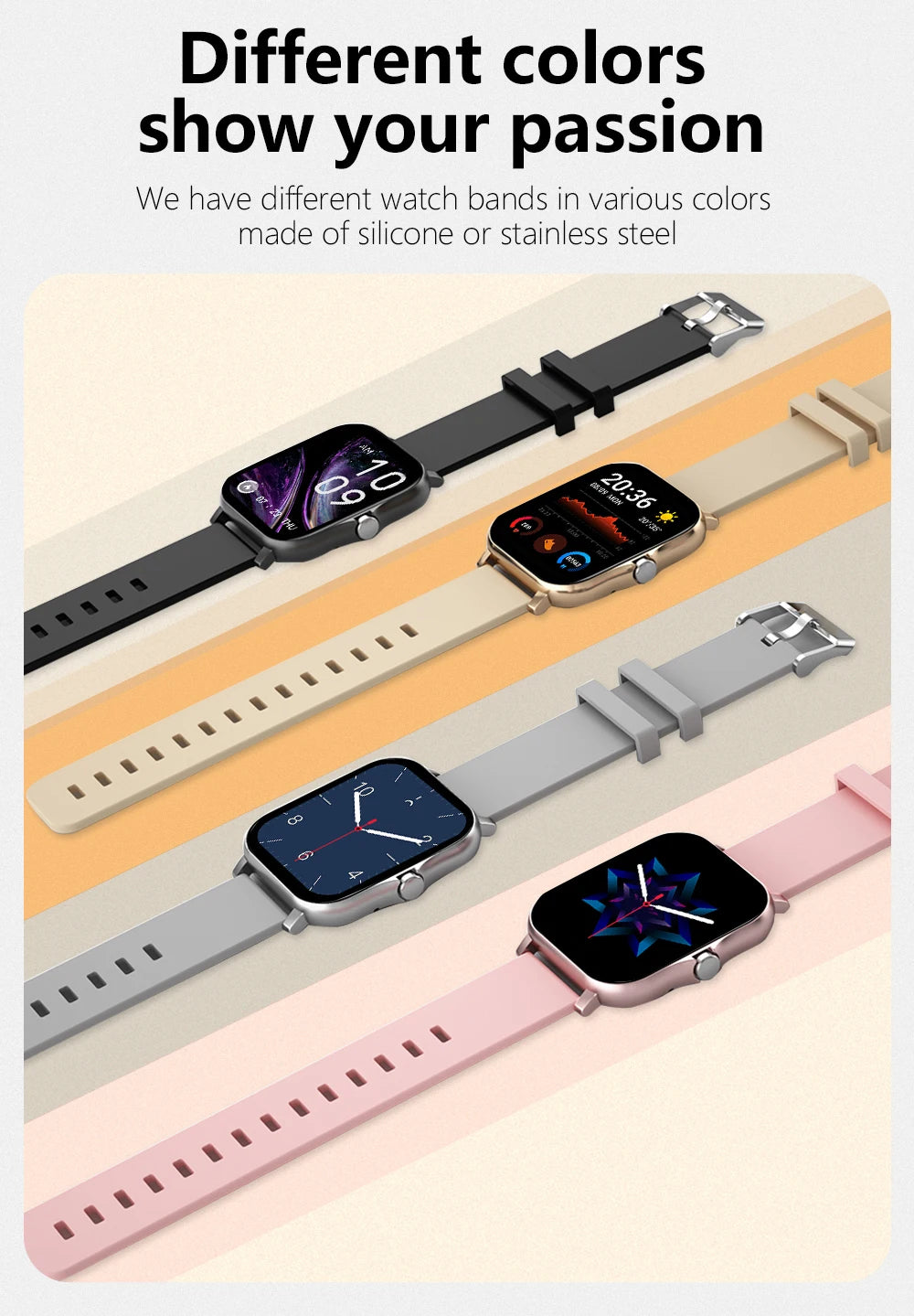 Smart Watch — Full Touch Screen with Call, Music Control & Notifications for iPhone & Android