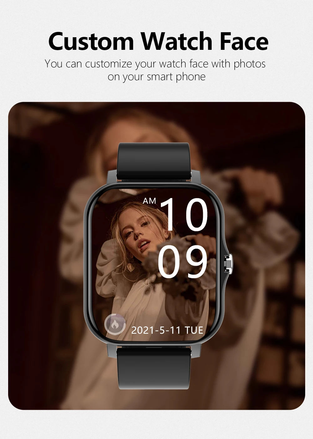 Smart Watch — Full Touch Screen with Call, Music Control & Notifications for iPhone & Android