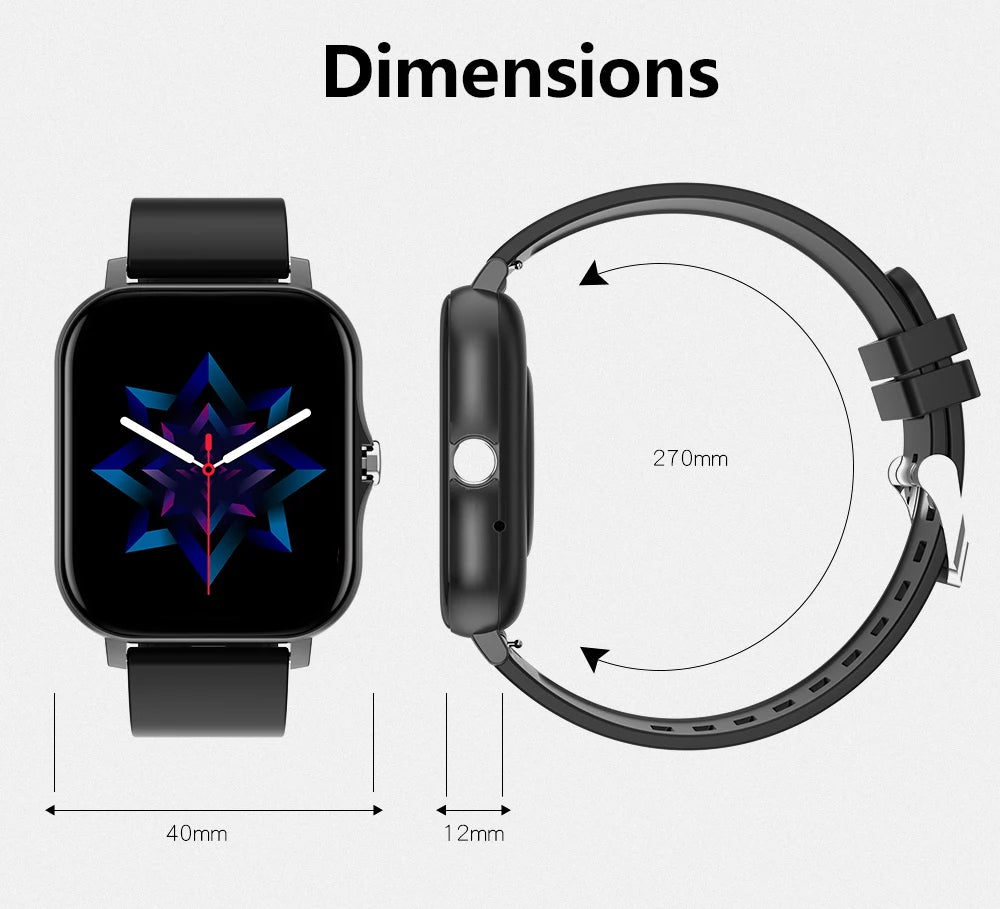 Smart Watch — Full Touch Screen with Call, Music Control & Notifications for iPhone & Android