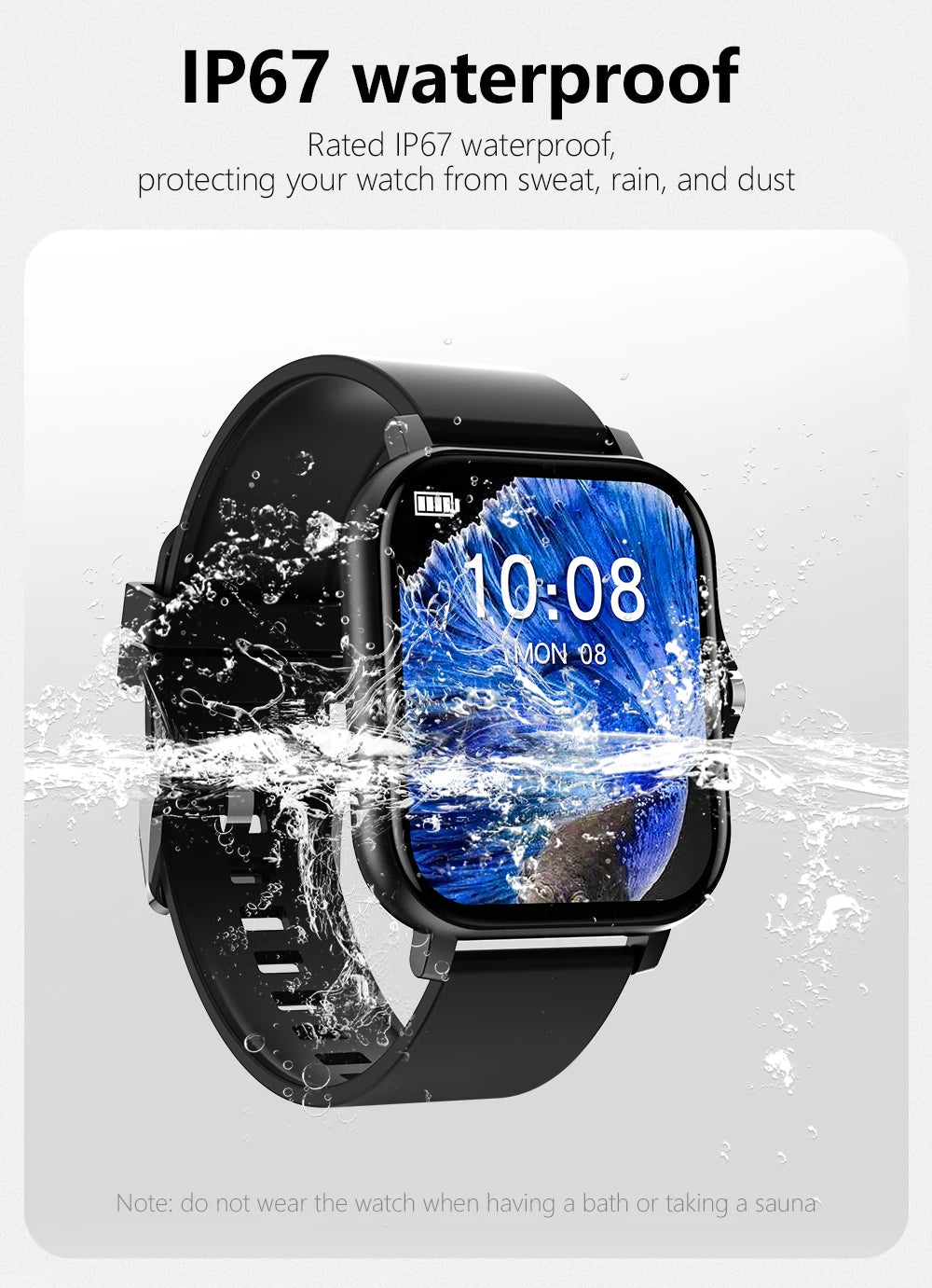 Smart Watch — Full Touch Screen with Call, Music Control & Notifications for iPhone & Android