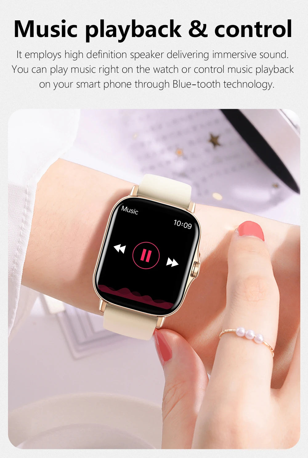 Smart Watch — Full Touch Screen with Call, Music Control & Notifications for iPhone & Android