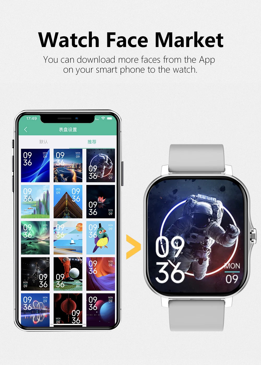 Smart Watch — Full Touch Screen with Call, Music Control & Notifications for iPhone & Android