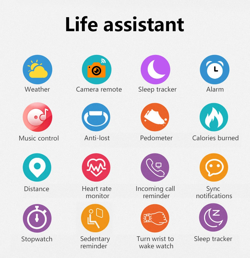 Smart Watch — Full Touch Screen with Call, Music Control & Notifications for iPhone & Android