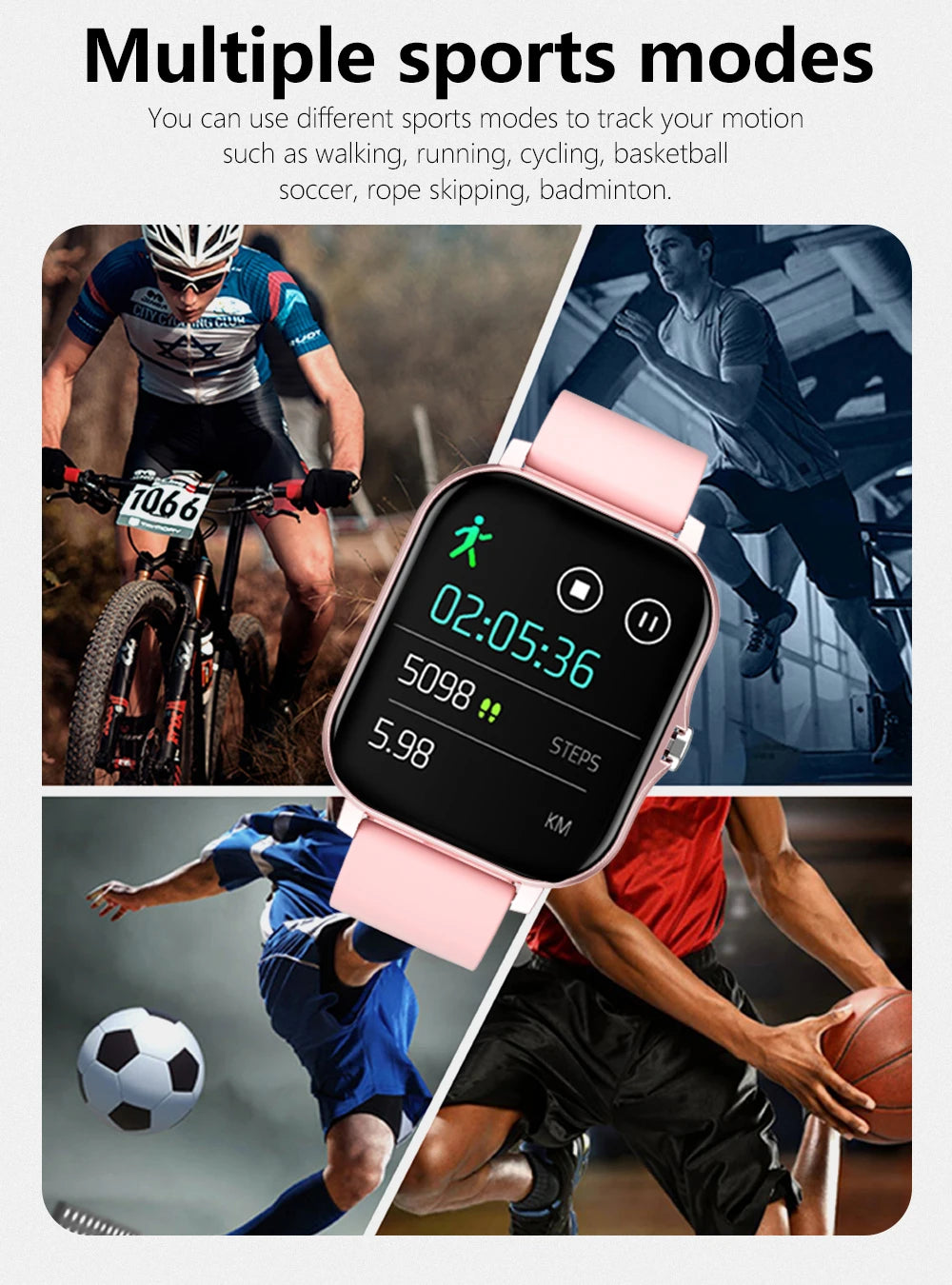 Smart Watch — Full Touch Screen with Call, Music Control & Notifications for iPhone & Android