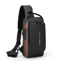 Men's PU Leather Crossbody Bag — Anti-Theft Shoulder & Chest Bag Multifunctional for Travel