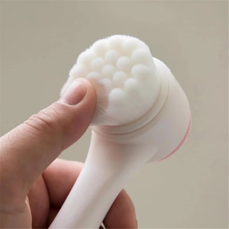 3D Double Sided Silicone Face Brush — Manual Cleansing & Exfoliator Massage Brush