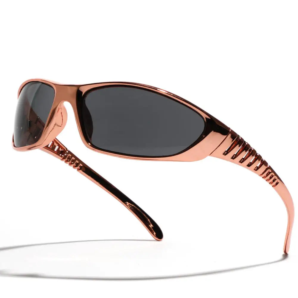 Y2K Silver Sunglasses — Trendy Hollowed Out Futuristic Style for Women & Men