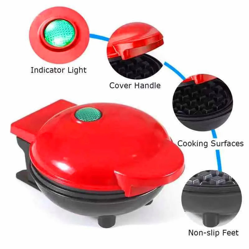 Electric Mini Waffle Maker — Double-Sided Heating Breakfast Machine for Home & Kitchen