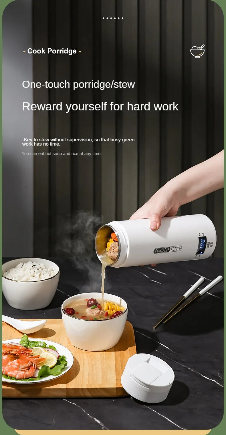 Portable Electric Travel Kettle – Fast Boiling 304 Stainless Steel Water & Baby Milk Warmer