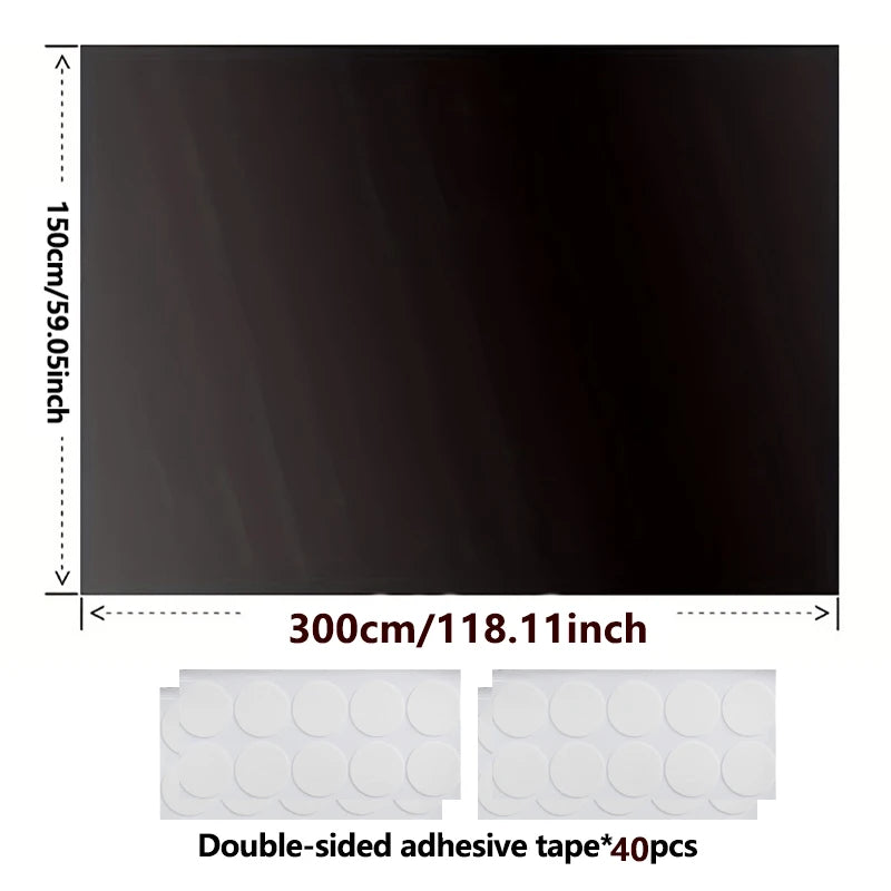 95-98% Blackout Window Film — Portable Self-Adhesive Removable Window Shade for Travel & Home