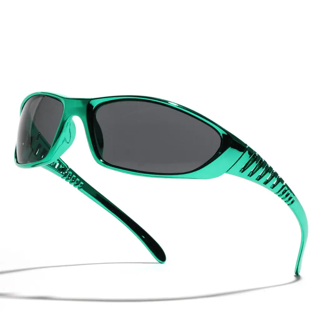 Y2K Silver Sunglasses — Trendy Hollowed Out Futuristic Style for Women & Men