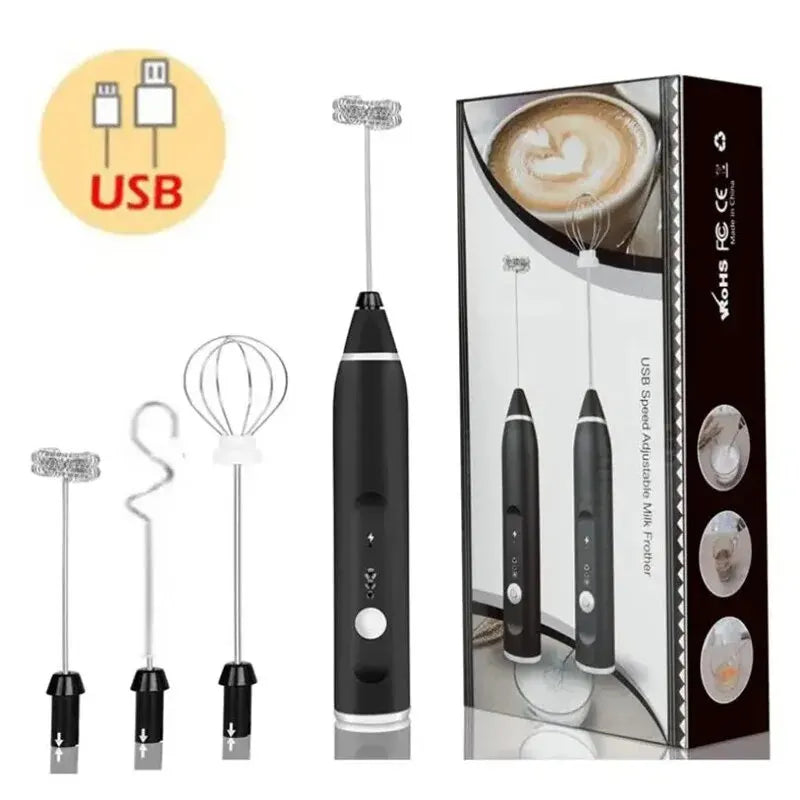 Portable Electric Milk Frother — USB Mini Whisk for Coffee, Cappuccino & Egg Beater
