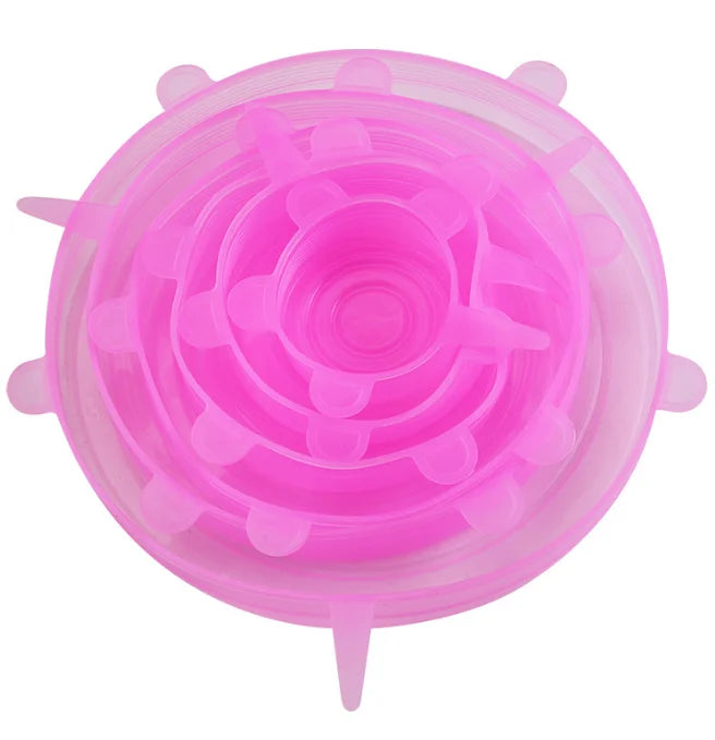 6PCS Silicone Food Cover Set — Reusable Airtight Stretch Lids for Kitchen & Food Storage