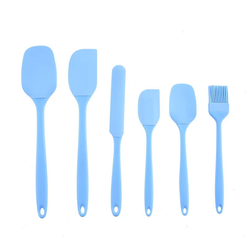 Silicone Kitchen Utensil Set — 6-Piece Baking Tool Set with Spatula, Scraper & Oil Brush