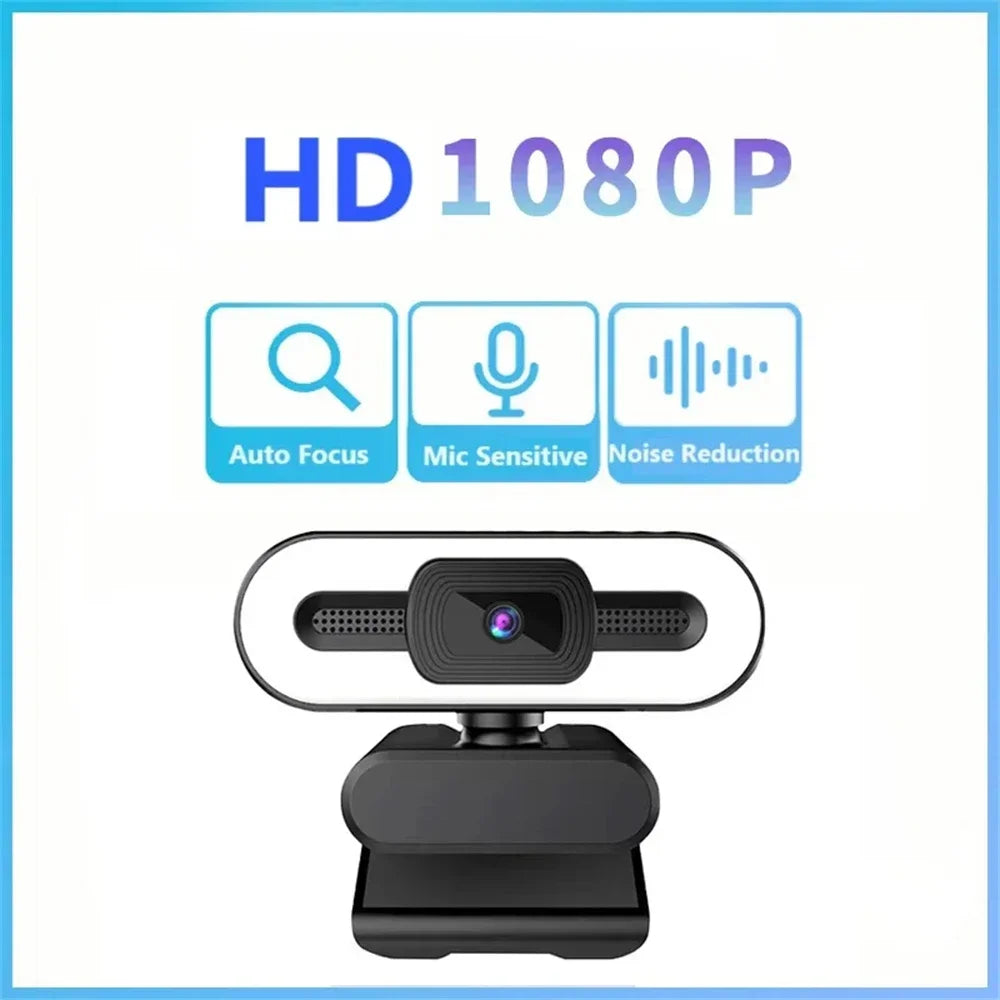 Portable 4K HD Webcam — Auto Focus with Microphone & Light for Live Streaming & Video Calls
