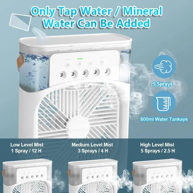 Mini Portable Air Conditioner — USB Desktop Cooling Fan for Home & Office