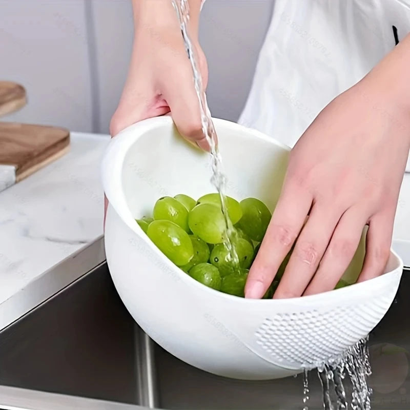 Multi-Purpose Rice Drain Basket — Fruit & Vegetable Colander Sieve for Kitchen
