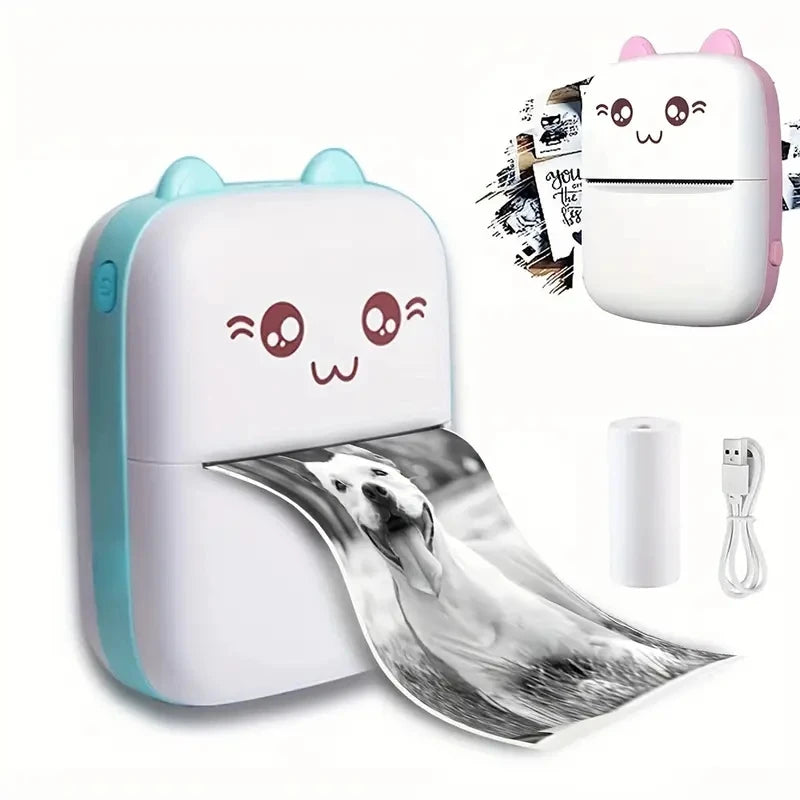 Mini CAT Portable Thermal Printer — Wireless Bluetooth Photo & Label Printer for Android & iOS
