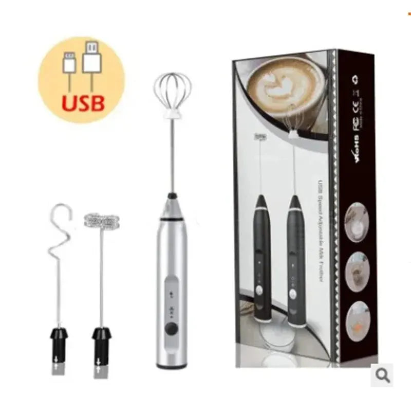 Portable Electric Milk Frother — USB Mini Whisk for Coffee, Cappuccino & Egg Beater