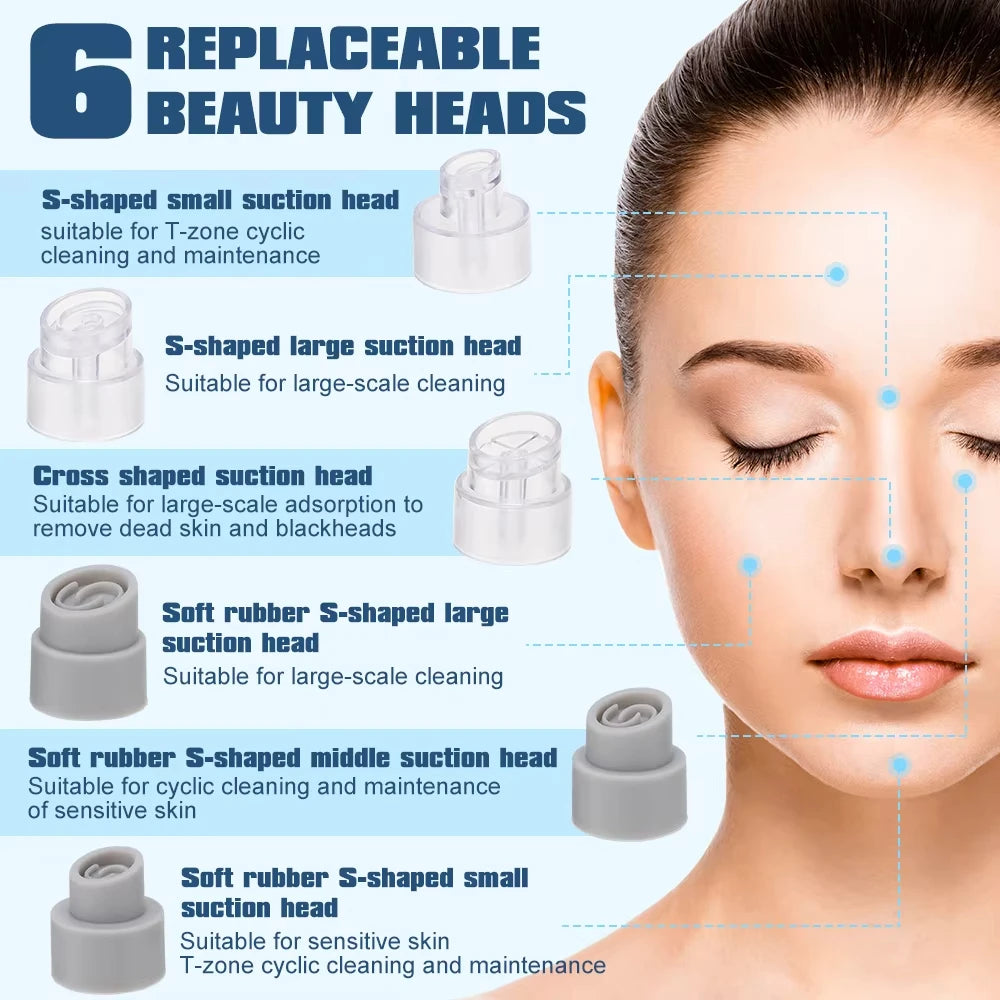 Blackhead Remover Vacuum — Electric Pore Cleaner USB Rechargeable Water Cycle Face Cleanser
