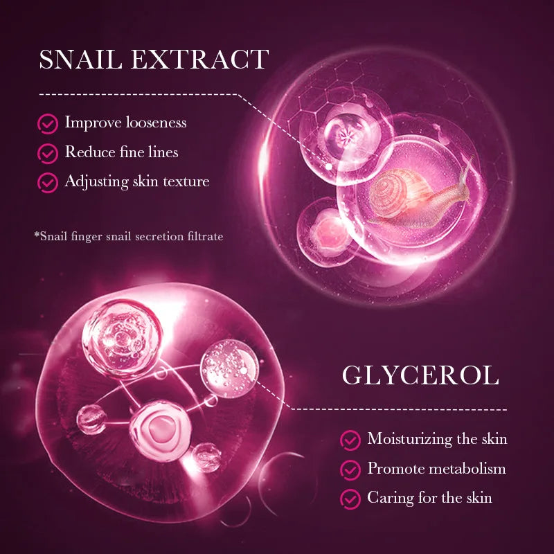 SADOER Snail Collagen Face Mask 5pcs — Firming Moisturizing Brightening Hydrating Facial Skin Care