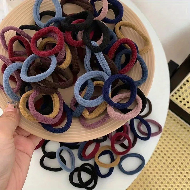 50PCS Candy Color Nylon Scrunchie Set — Women & Girls Hair Ties & Ponytail Holders Fashion Accessories