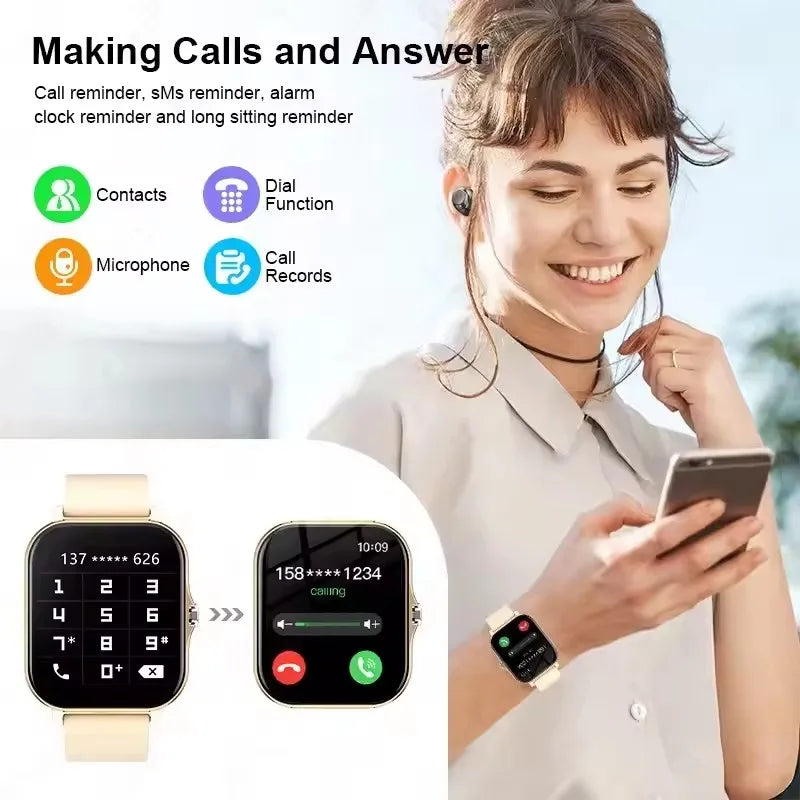Smart Watch — Full Touch Screen with Call, Music Control & Notifications for iPhone & Android