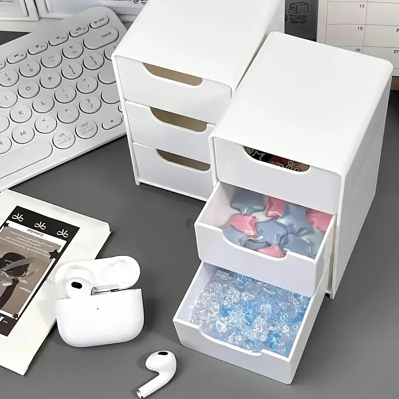 3-Tier Desk Organizer with Drawers — Portable Storage for Office, Jewelry & Cosmetics