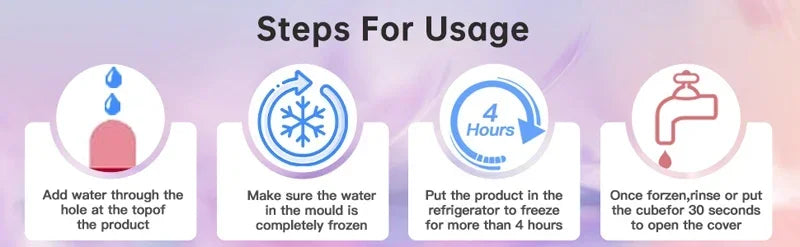 Ice Face Roller — Silicone Ice Cube Facial Massager for Eye Puffiness & Pore Shrinking