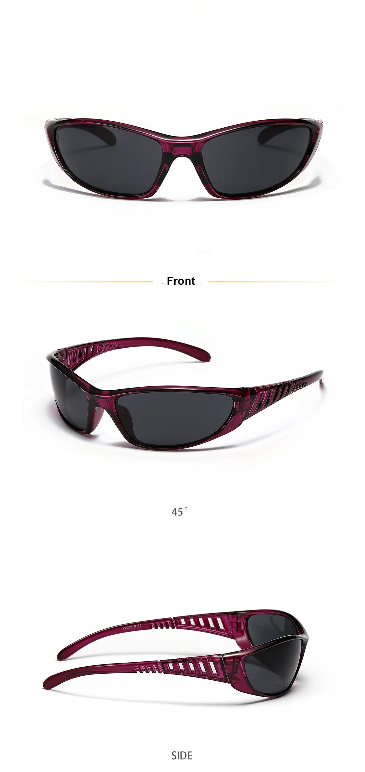 Y2K Silver Sunglasses — Trendy Hollowed Out Futuristic Style for Women & Men