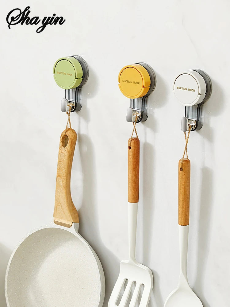Strong Vacuum Suction Hooks — No-Drill Traceless Adhesive for Bathroom, Kitchen & Door