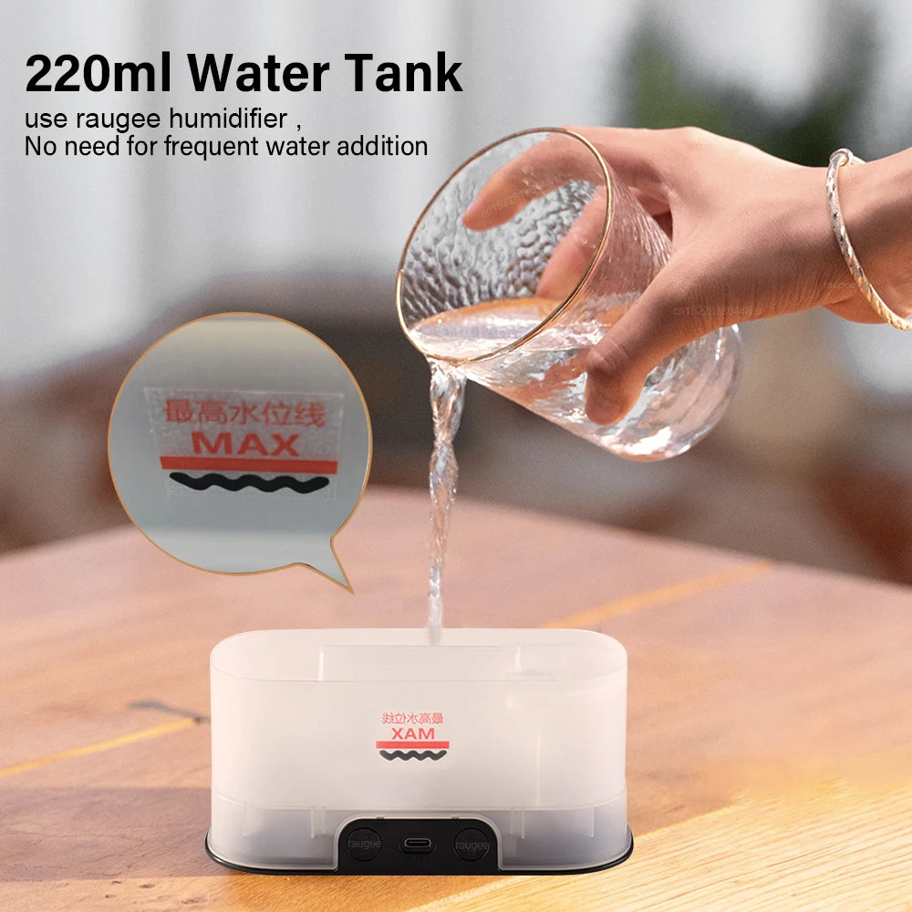 Flame Aroma Diffuser — Essential Oil Humidifier with LED Night Light for Home & Bedroom