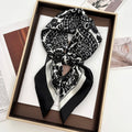 Luxury Satin Square Print Scarf — Women's Silk Bandana Hijab Shawl & Hair Band Accessory