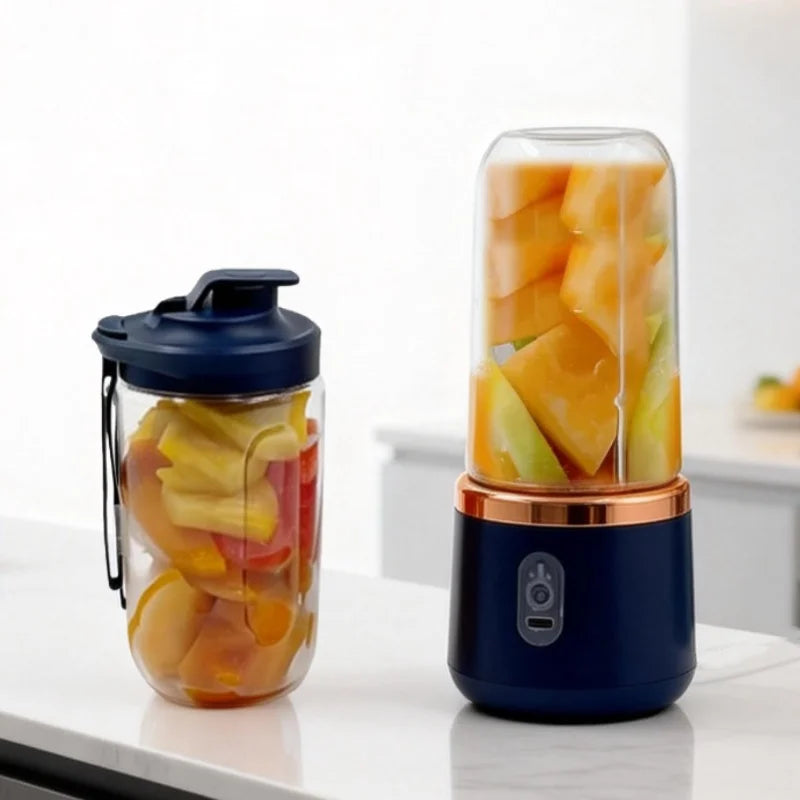 Double Cup Portable Blender — USB Juicer for Smoothies, Milkshakes & Juices