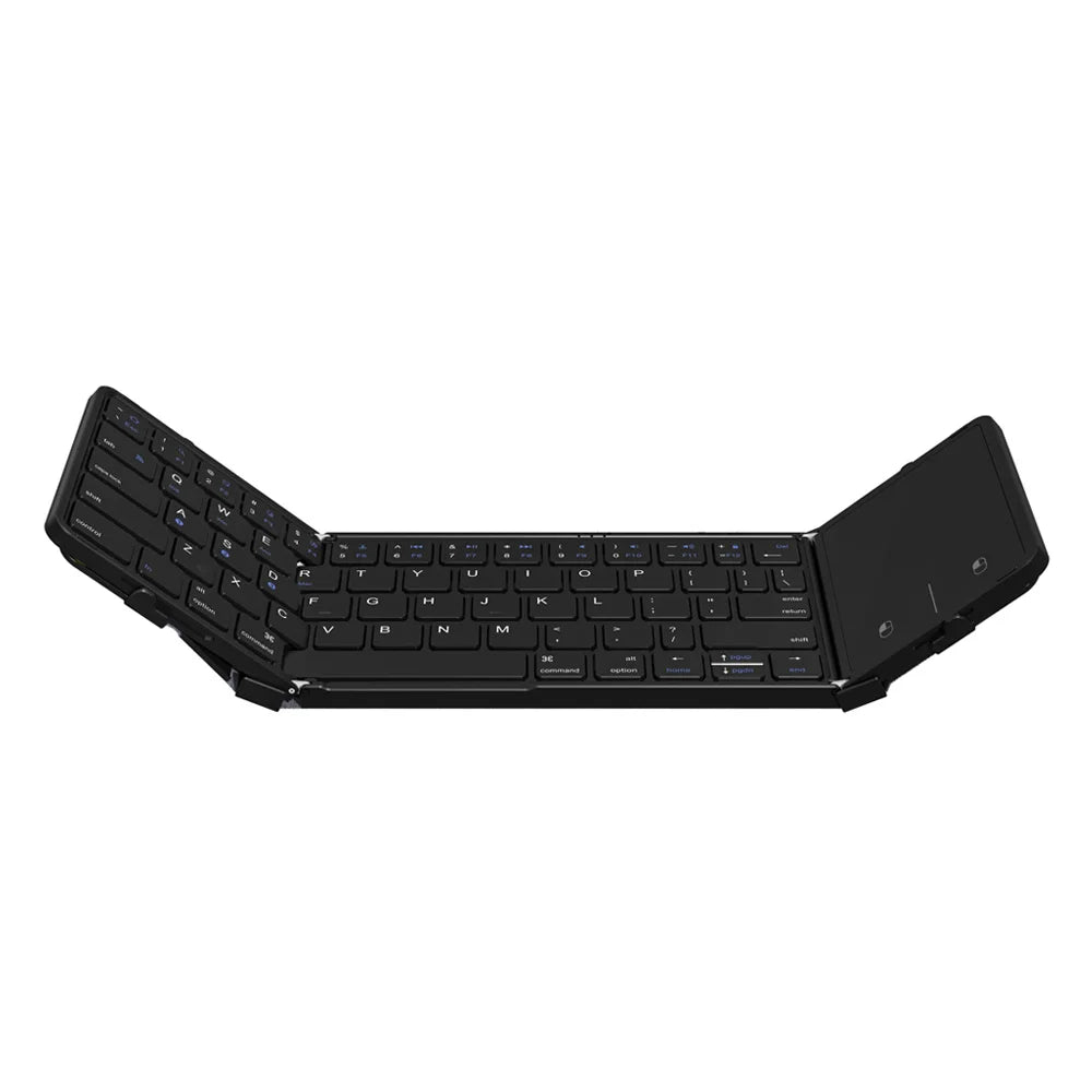 Foldable Bluetooth Keyboard with Touchpad — Wireless PU Leather Keyboard for iOS, Android & Windows