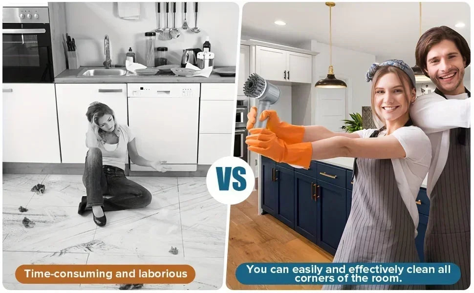 Electric Spin Scrubber — Cordless Cleaning Brush with 5 Heads for Bathroom & Kitchen