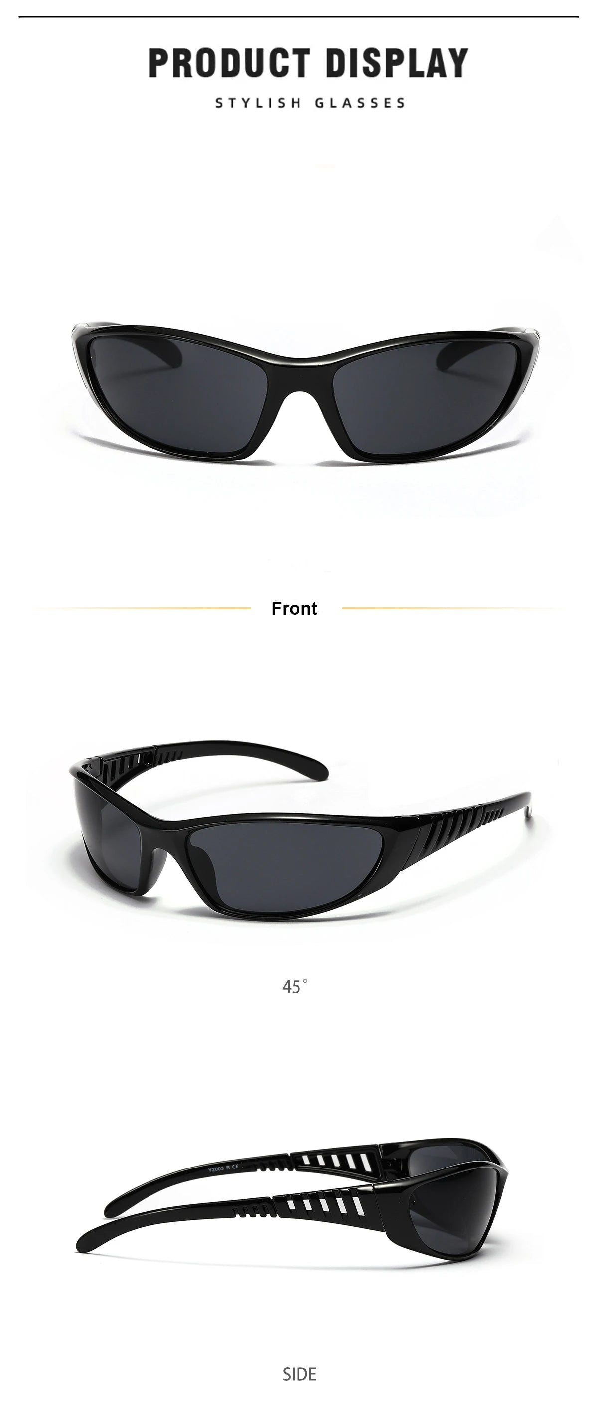 Y2K Silver Sunglasses — Trendy Hollowed Out Futuristic Style for Women & Men