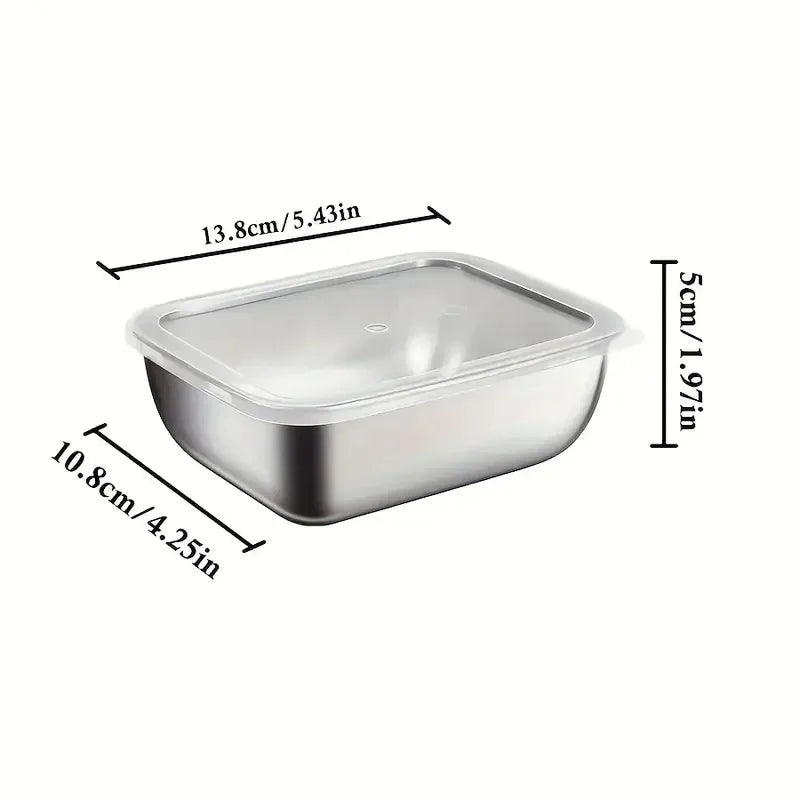 5PCS Stainless Steel Meal Prep Containers — Stackable Food Storage for Kitchen, Fridge & Travel