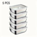 5PCS Stainless Steel Meal Prep Containers — Stackable Food Storage for Kitchen, Fridge & Travel