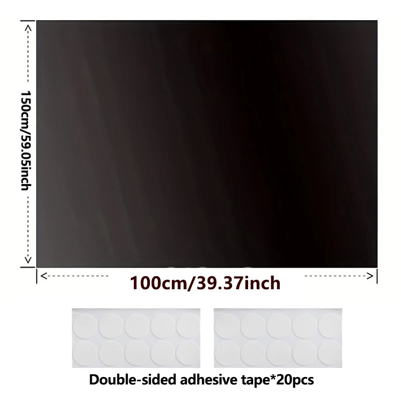 95-98% Blackout Window Film — Portable Self-Adhesive Removable Window Shade for Travel & Home