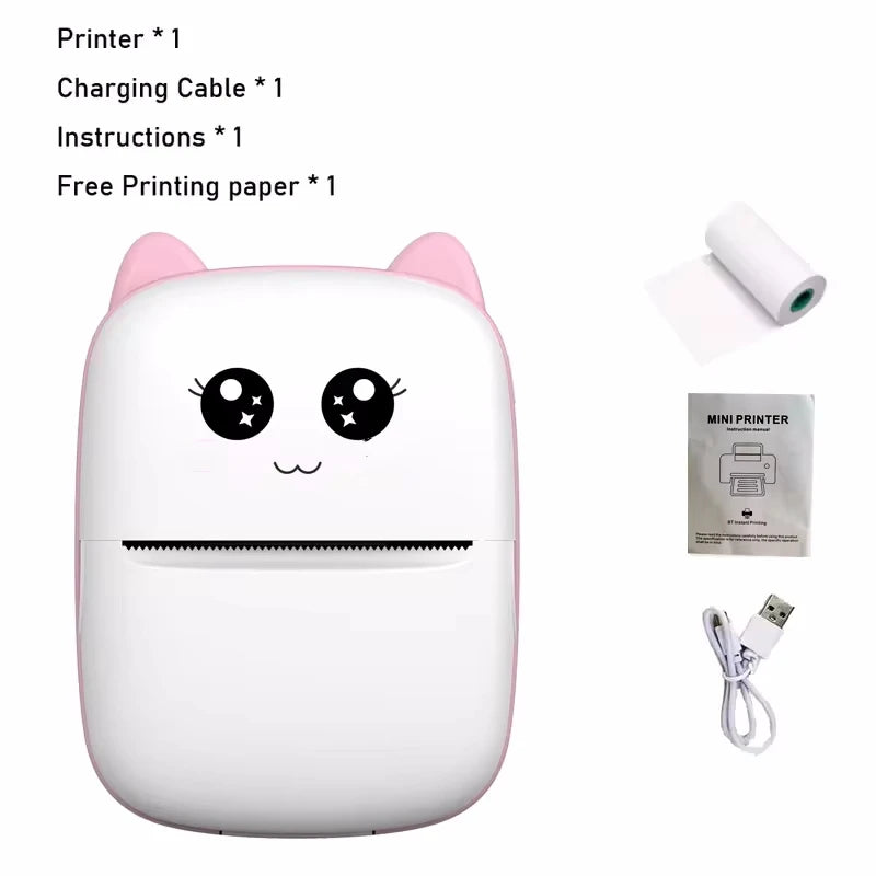 Mini CAT Portable Thermal Printer — Wireless Bluetooth Photo & Label Printer for Android & iOS