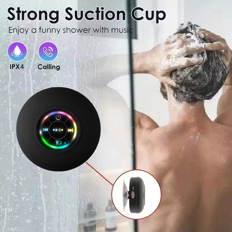 Portable Bluetooth Speaker — IPX4 Waterproof LED Light Stereo Sound for Outdoor & Bathroom