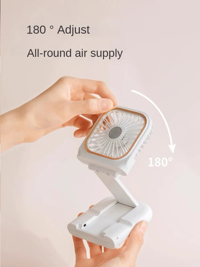 3-in-1 Portable Neck Fan & Power Bank — Foldable USB Rechargeable Desktop Fan for Home, Office & Outdoor