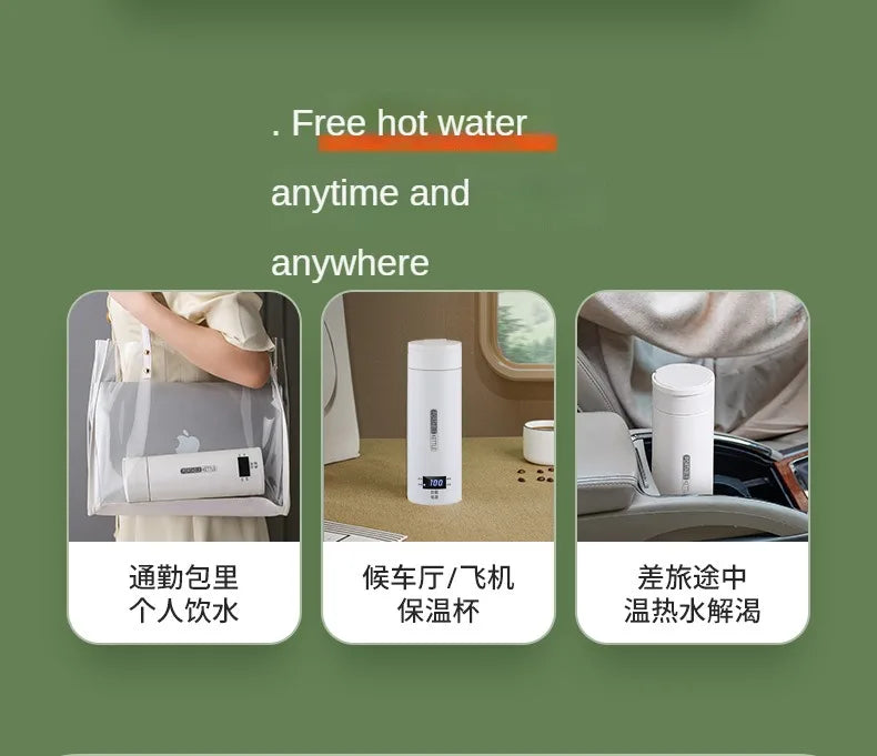 Portable Electric Travel Kettle – Fast Boiling 304 Stainless Steel Water & Baby Milk Warmer