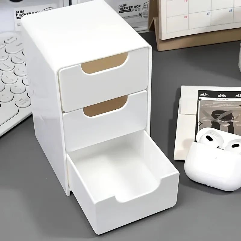 3-Tier Desk Organizer with Drawers — Portable Storage for Office, Jewelry & Cosmetics