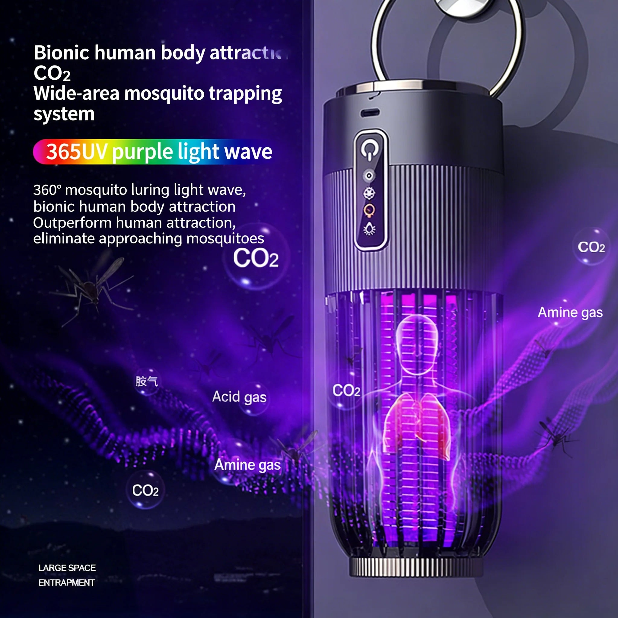 Solar Mosquito Killer Lamp — USB Rechargeable Outdoor & Indoor Insect Trap for Home & Camping