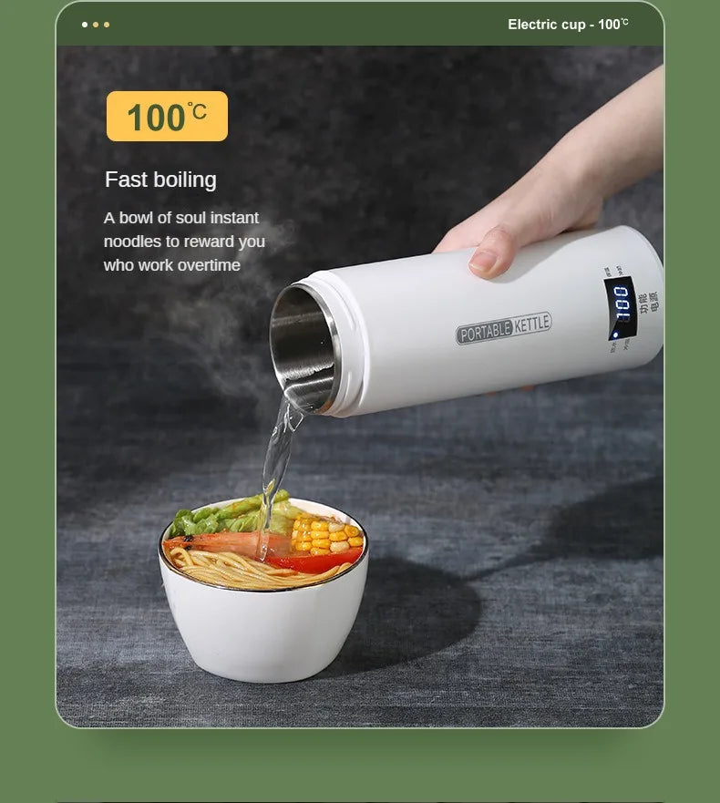 Portable Electric Travel Kettle – Fast Boiling 304 Stainless Steel Water & Baby Milk Warmer