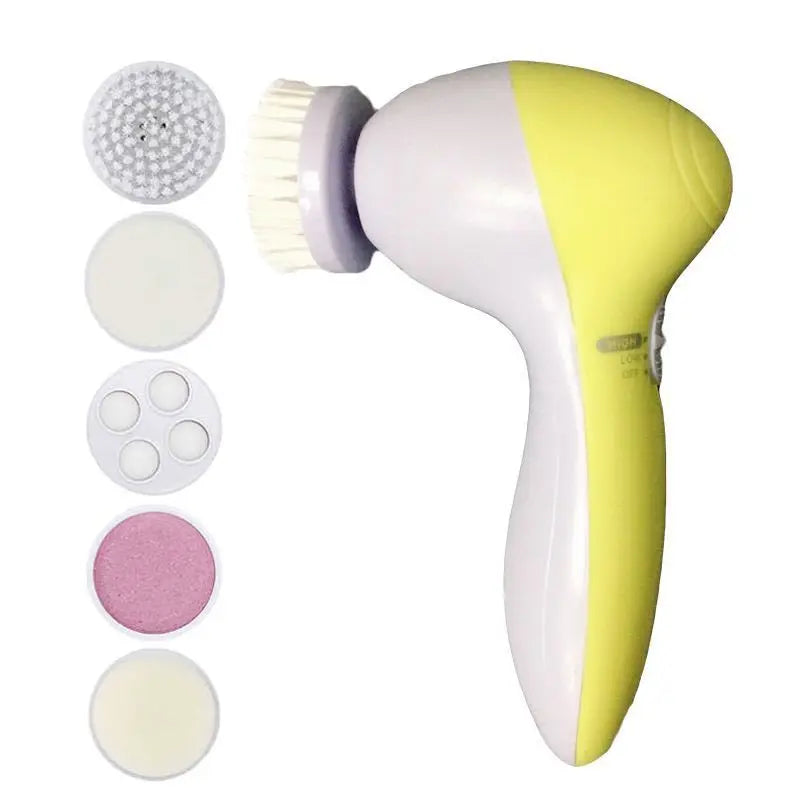Electric Face Cleansing Brush 5-in-1 — Facial Cleanser Massager & Blackhead Remover for Skin Care